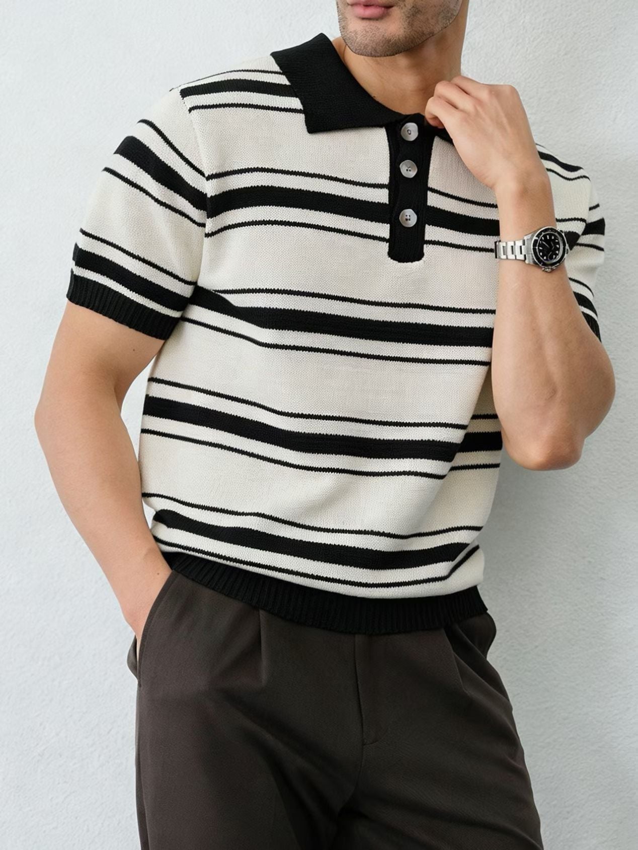  ÁO POLO 7055 TRẮNG KEM 