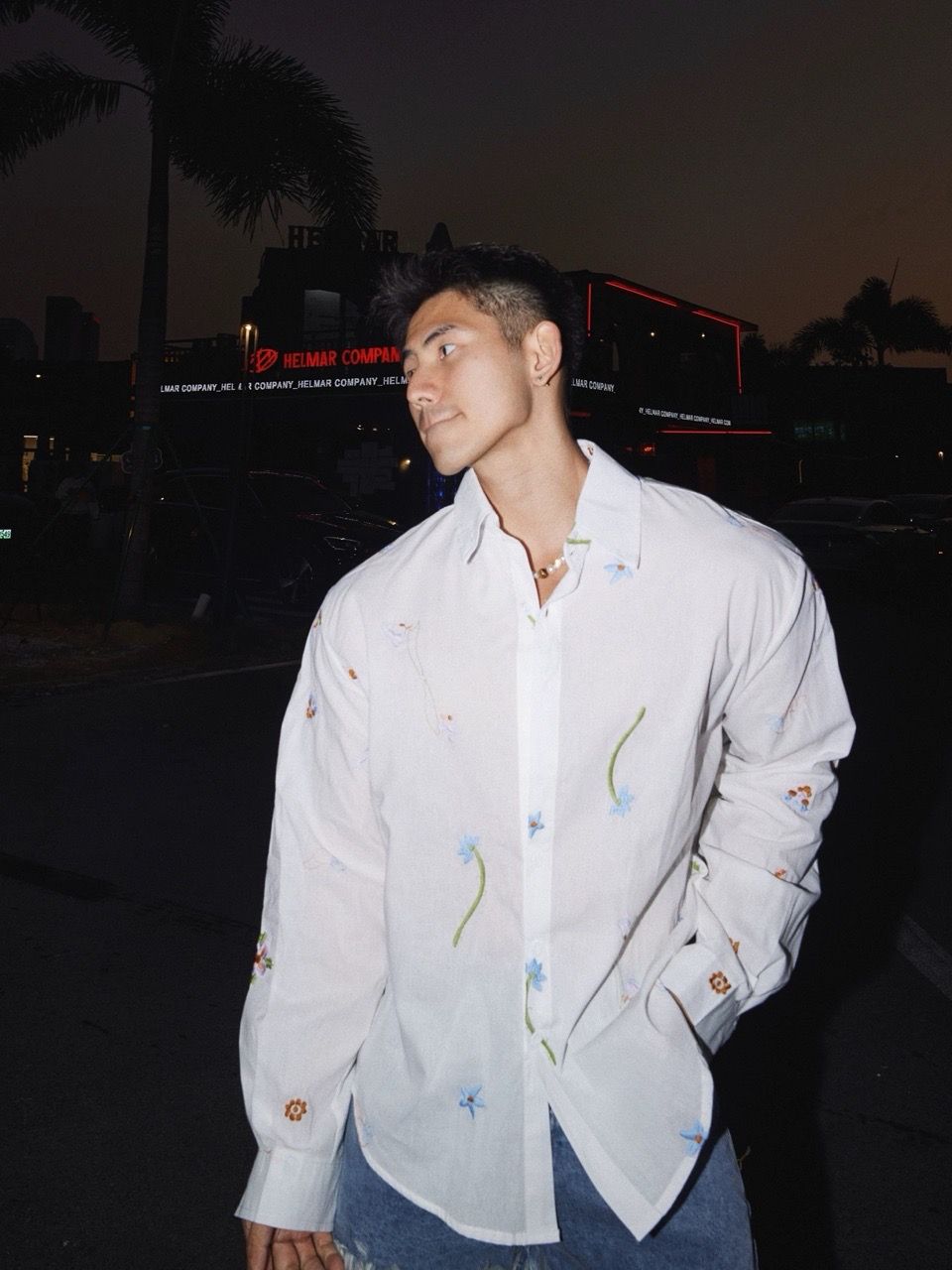  ÁO SƠ MI 6990 THÊU HOA 