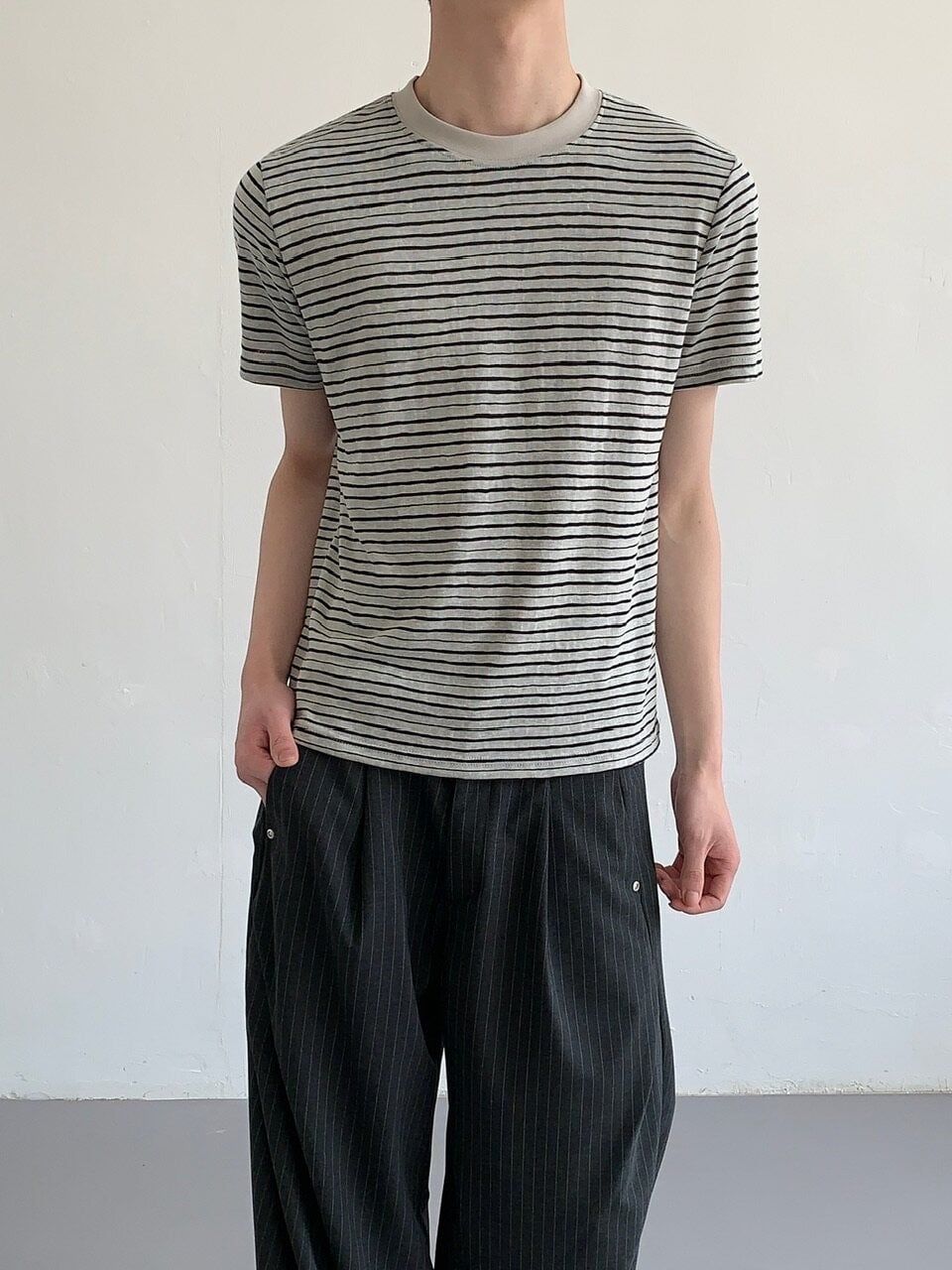  ÁO T-SHIRT 3258 TRẮNG XÁM 