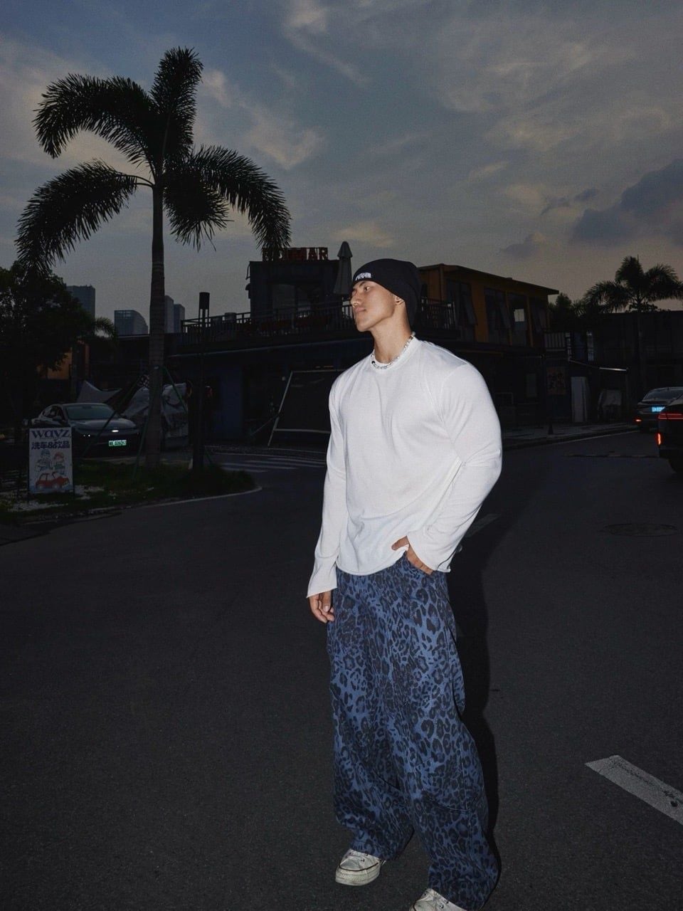  TROUSER 0269 LEOPARD BLUE 