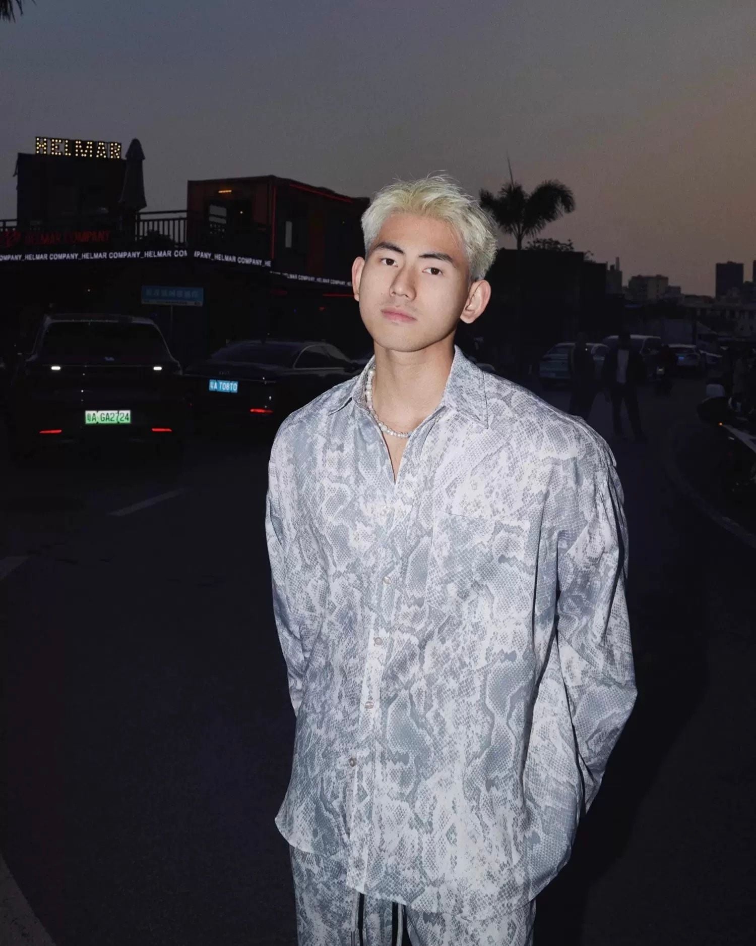  SHIRT 0351 GREY MONSTER PATTERN 