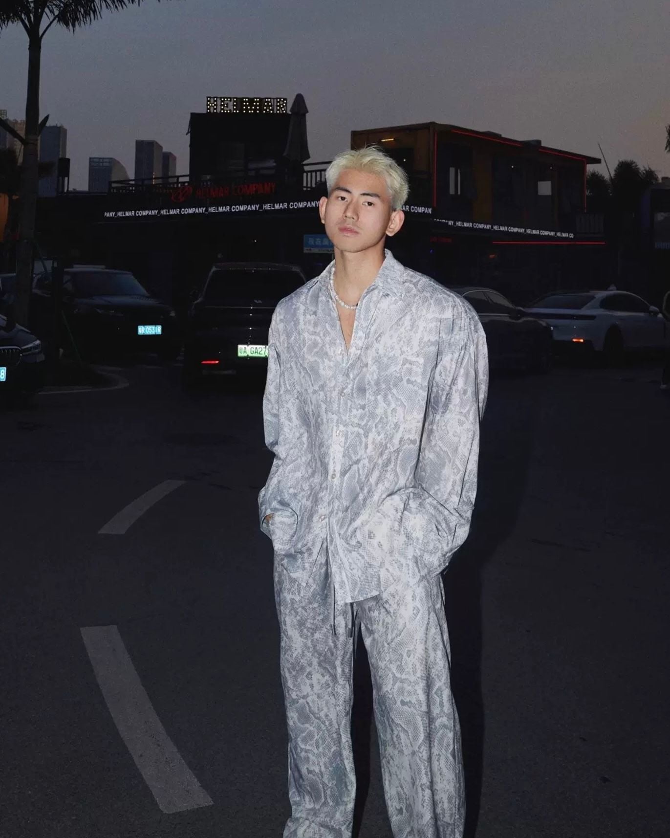  SHIRT 0351 GREY MONSTER PATTERN 