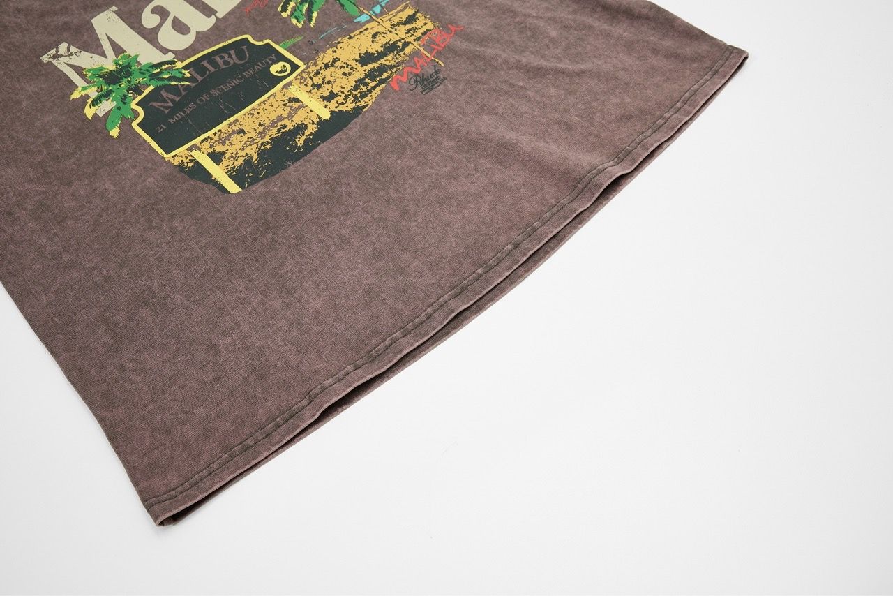  ÁO T-SHIRT 0266 NÂU RAGLAN HỌA TIẾT CÂY DỪA 