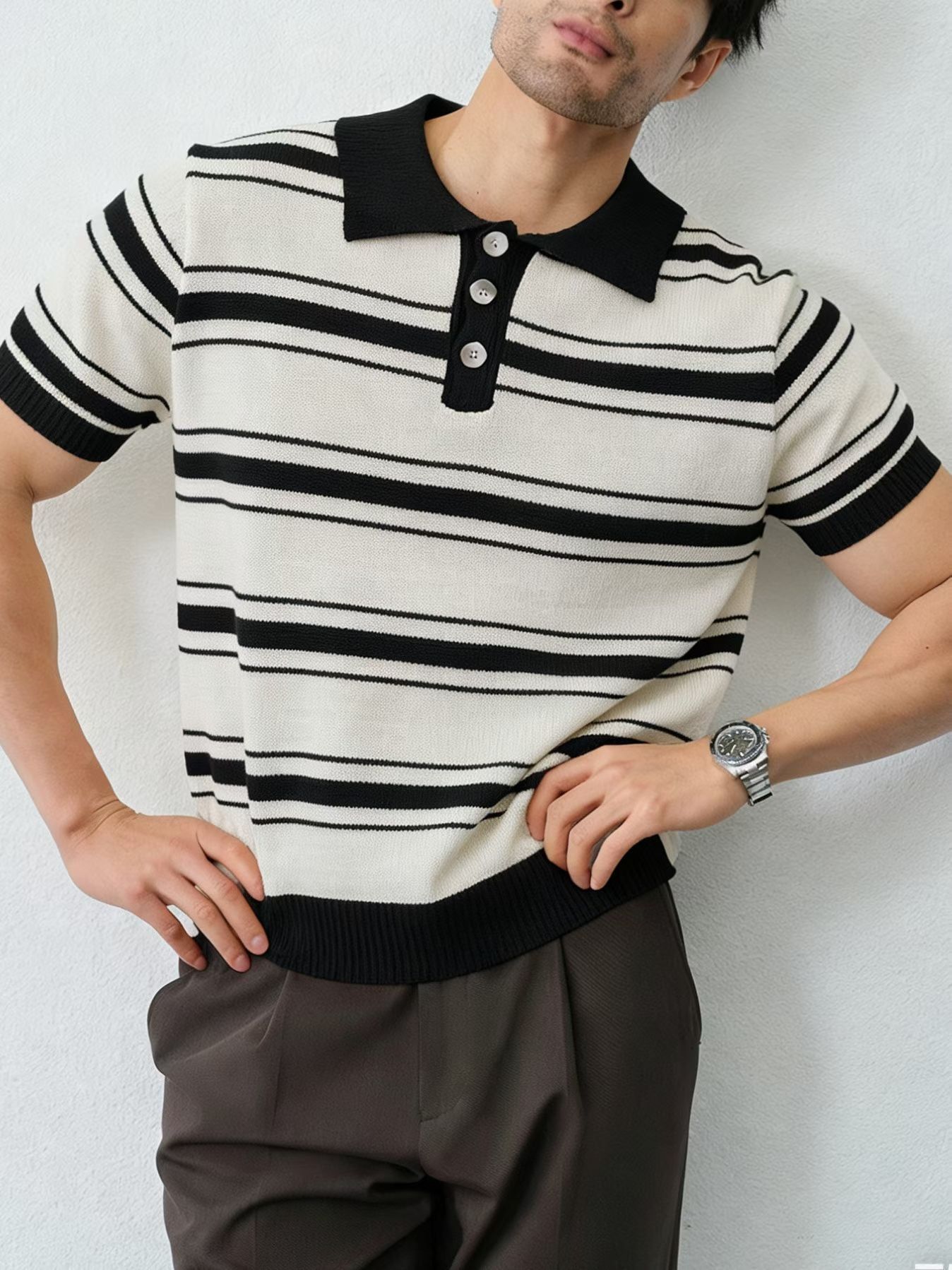  ÁO POLO 7055 TRẮNG KEM 