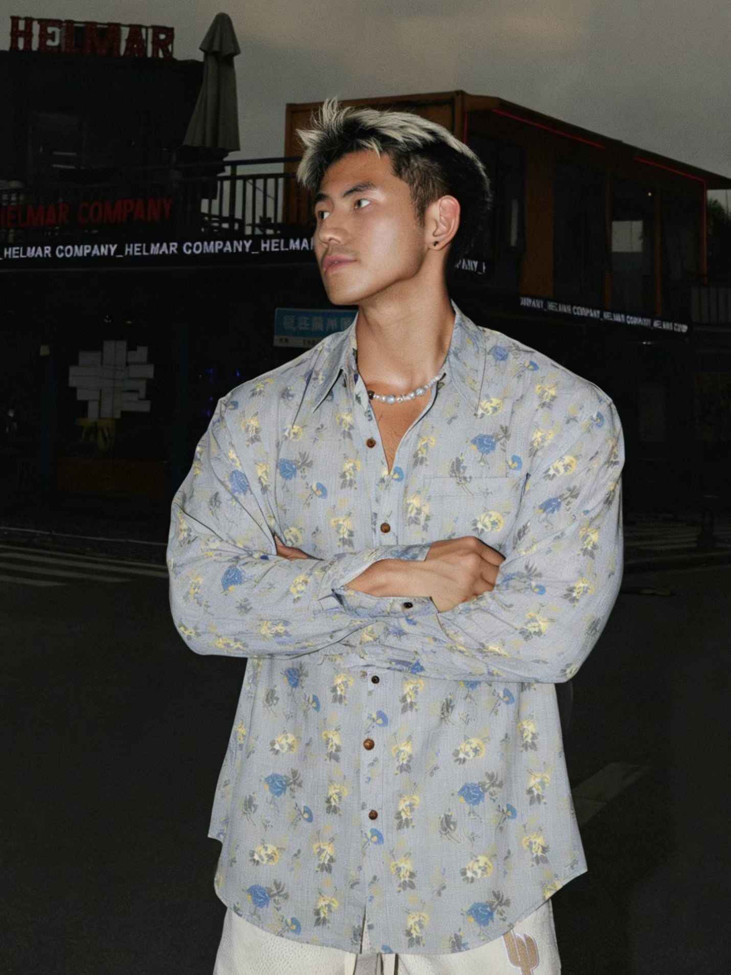  FLORAL SHIRT 2553 GREY 