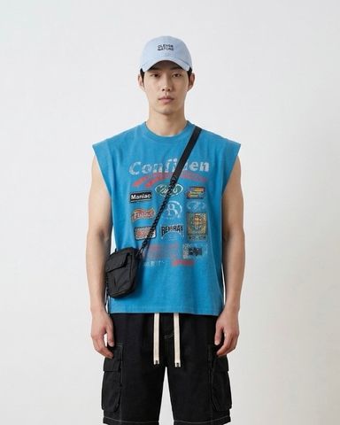  ÁO TANK TOP 2136 XANH HOẠ TIẾT 
