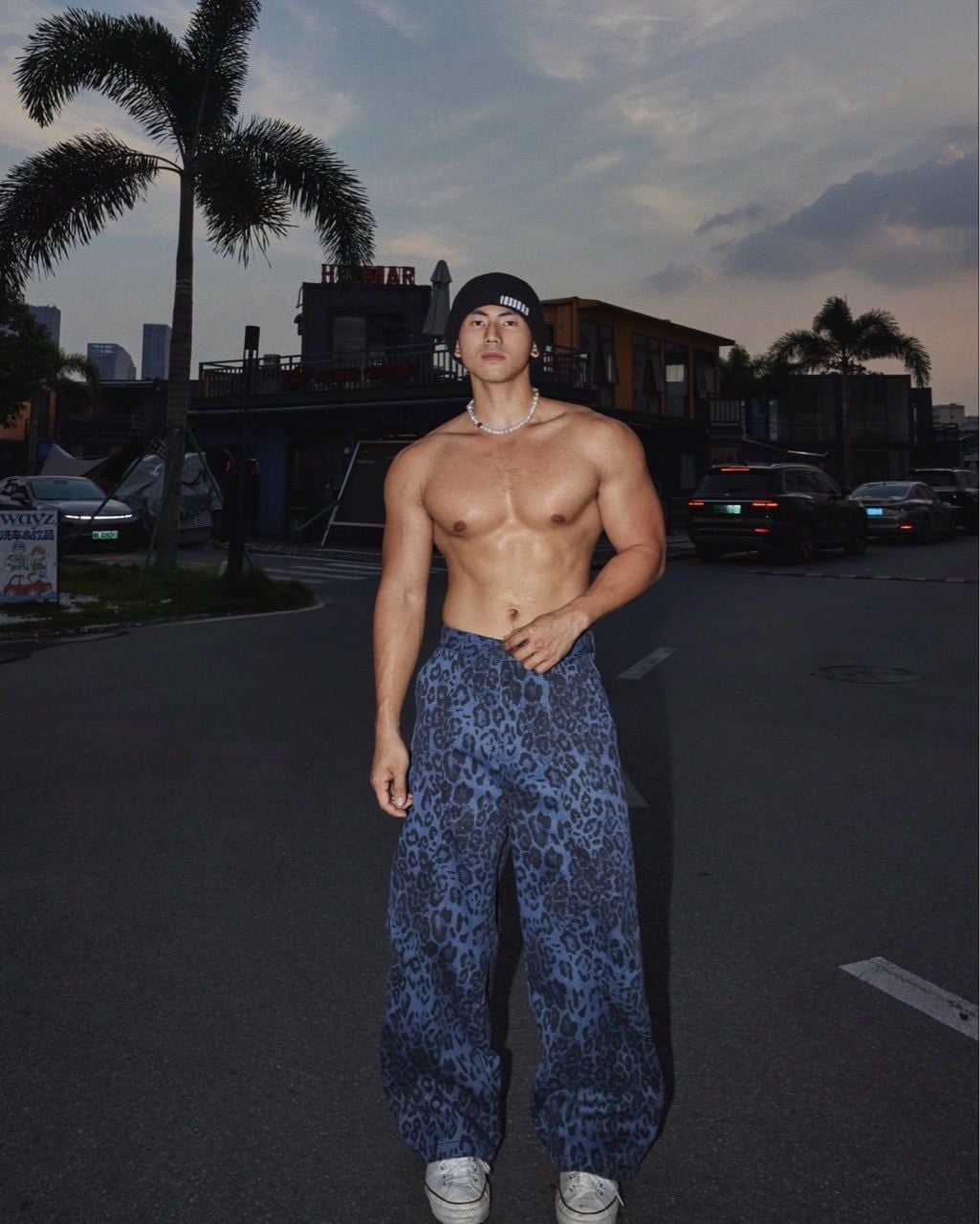  TROUSER 0269 LEOPARD BLUE 