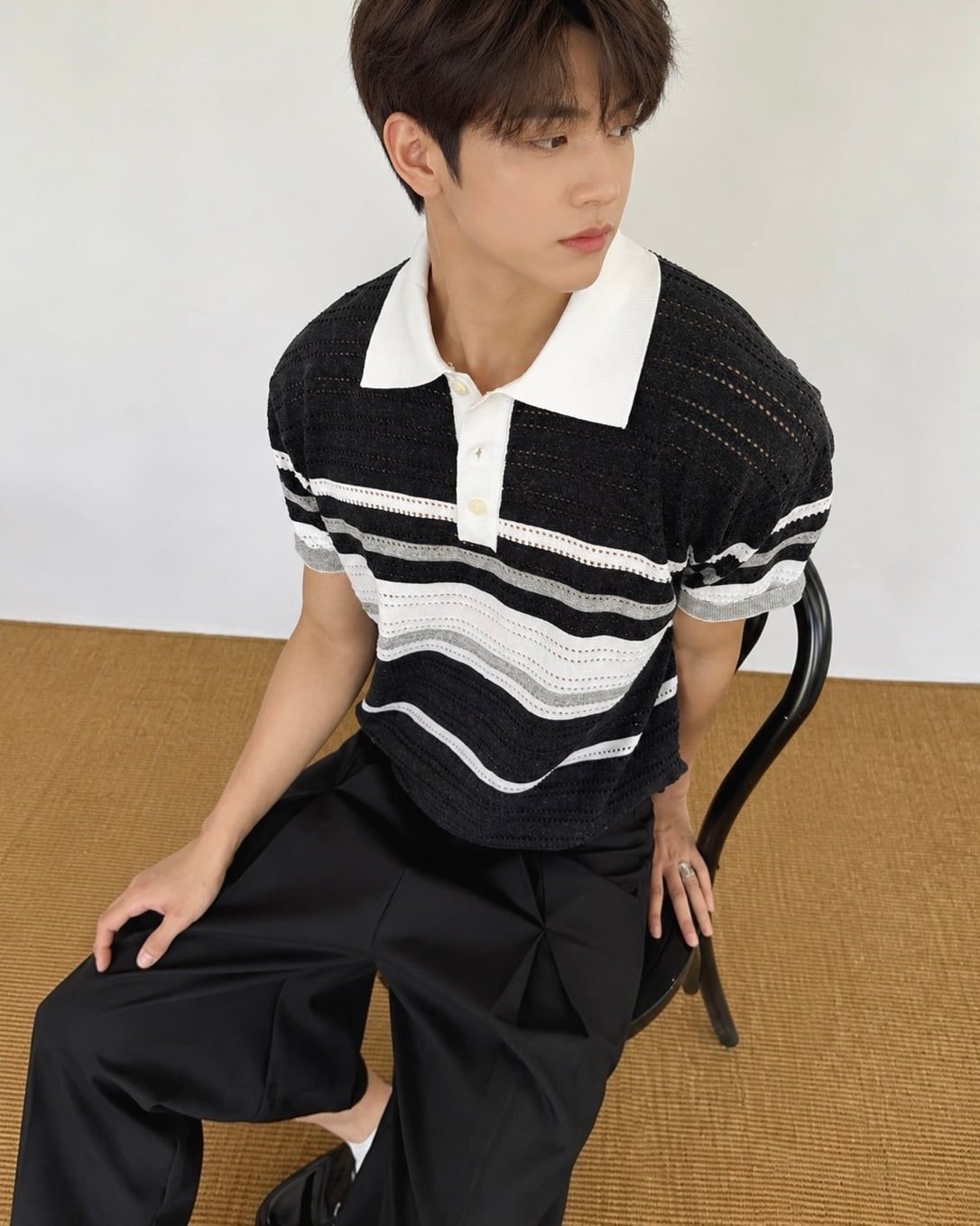  ÁO POLO 27341 ĐEN-TRẮNG 