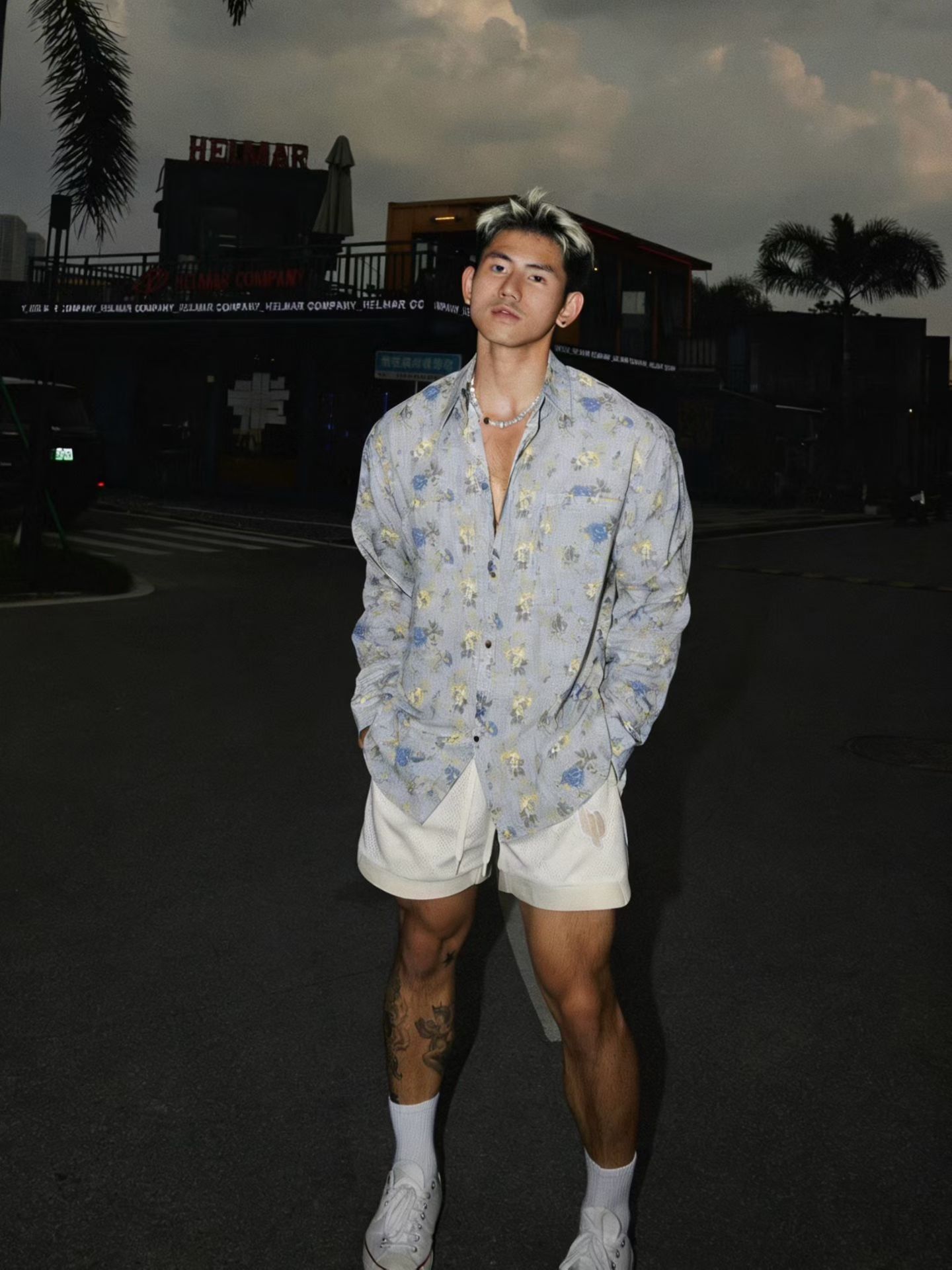  FLORAL SHIRT 2553 GREY 