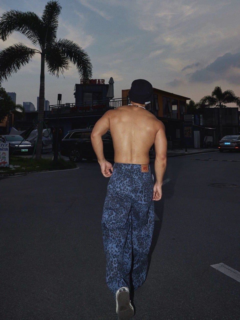  TROUSER 0269 LEOPARD BLUE 