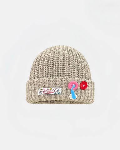  WOOLEN BUTTONS BEANIE CREAM 