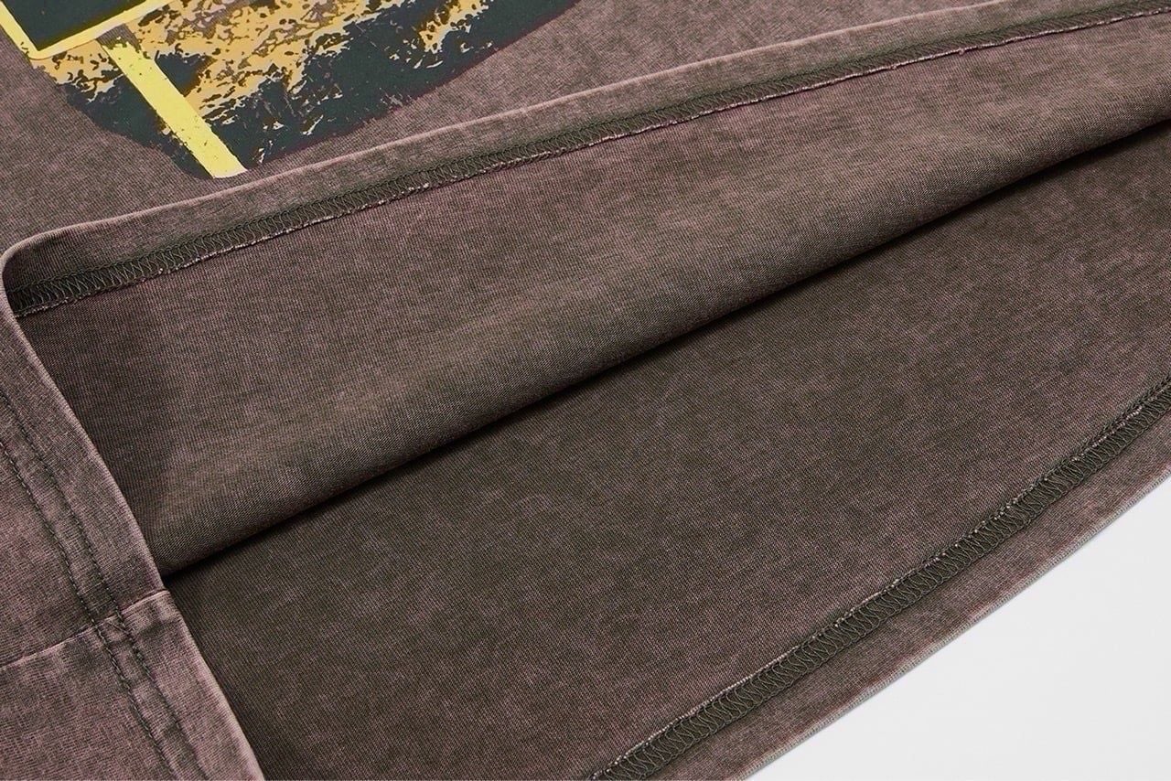  ÁO T-SHIRT 0266 NÂU RAGLAN HỌA TIẾT CÂY DỪA 