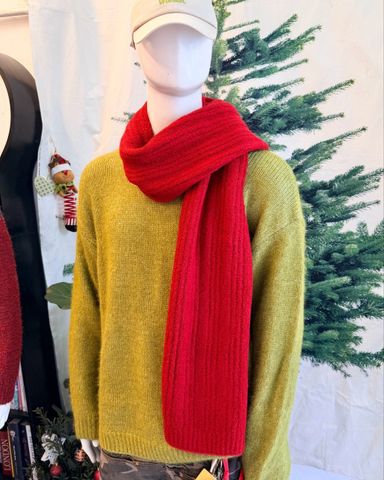  WOOL SCARF RED 