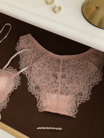  Quần Ren Mi Hồng 