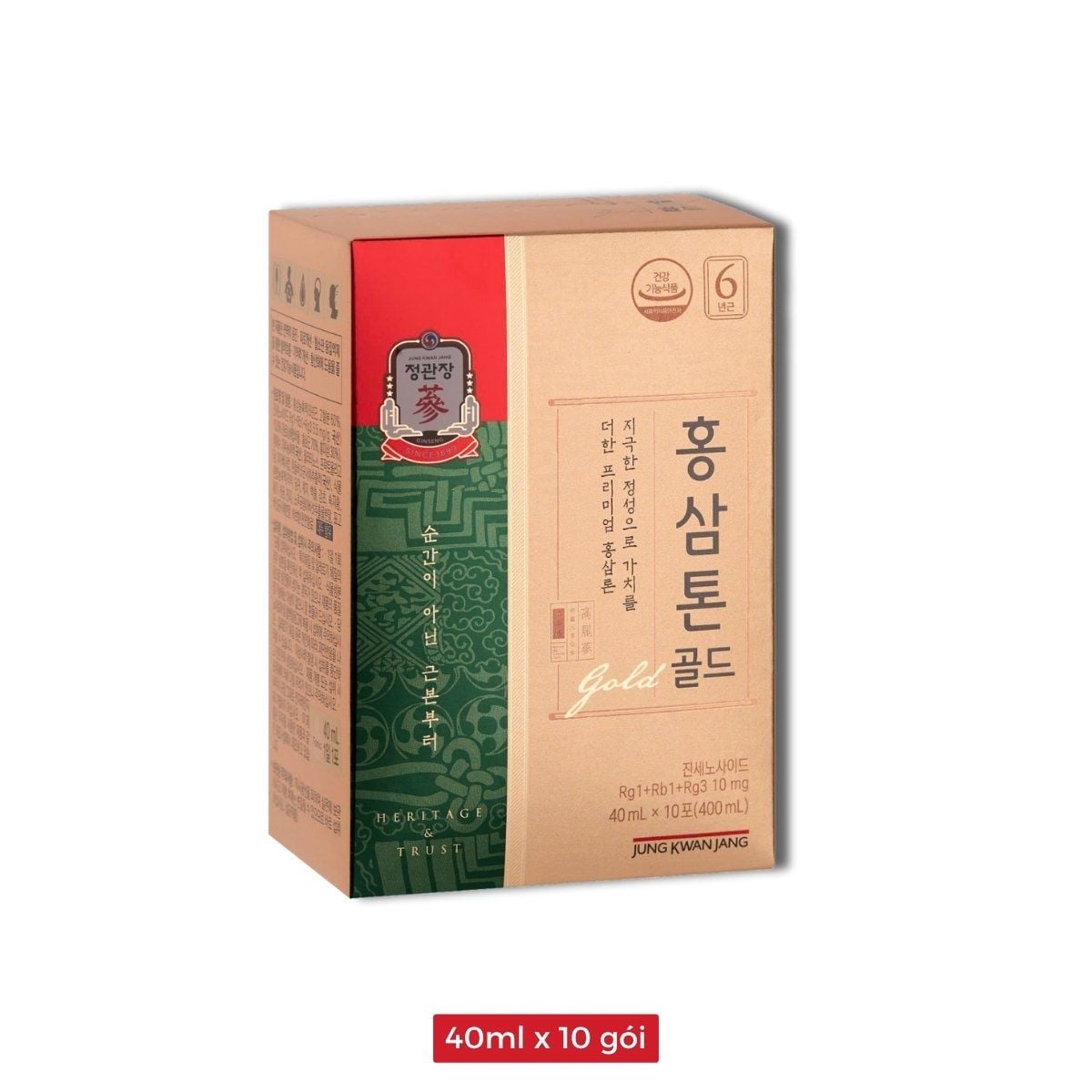  Nước Hồng Sâm Pha Sẵn KGC Tonic Gold 40 ml x 30 Gói 