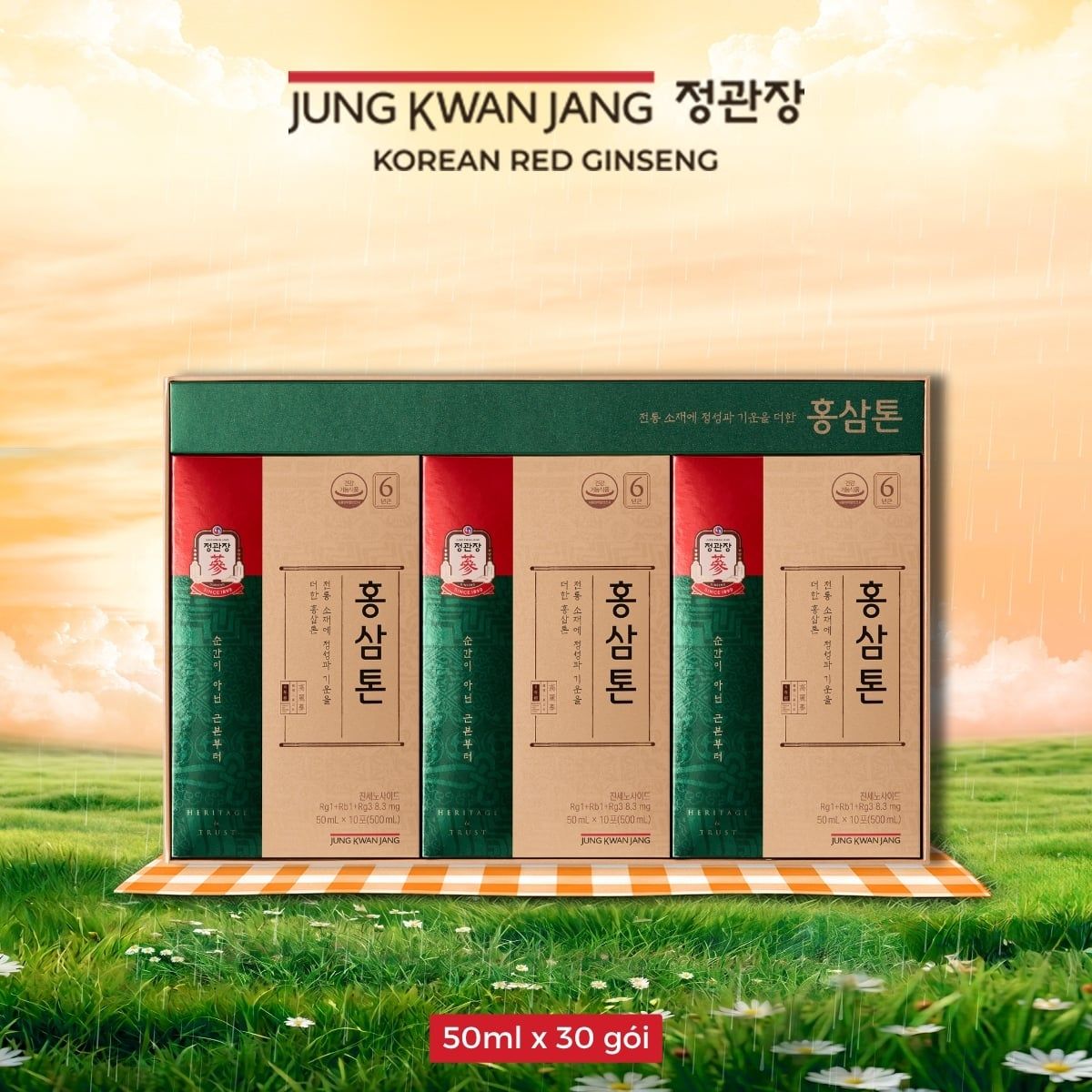  Nước Hồng Sâm Pha Sẵn KGC Tonic Original 50ml x 30 Gói 