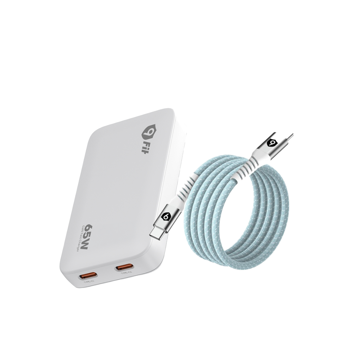  Combo Đầu sạc 9Fit Slim 65W 2C + Cáp từ tính C-C 1M 