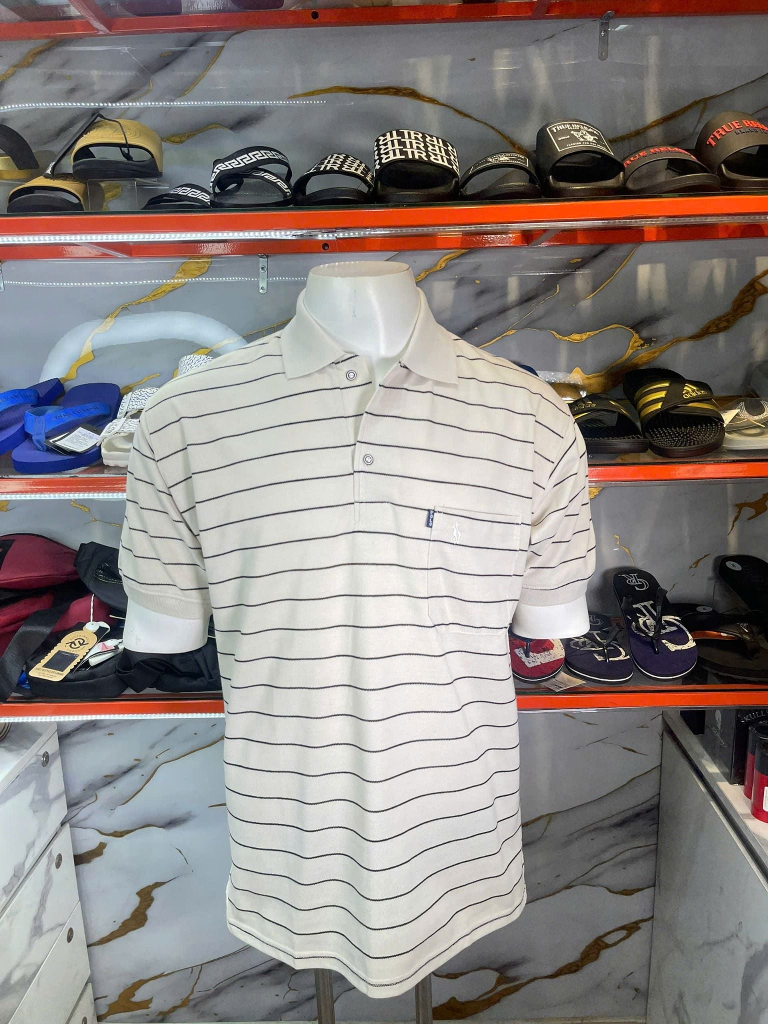 Áo Polo Ralph Lauren Be Kẻ Sọc Ngang - New - 0477854