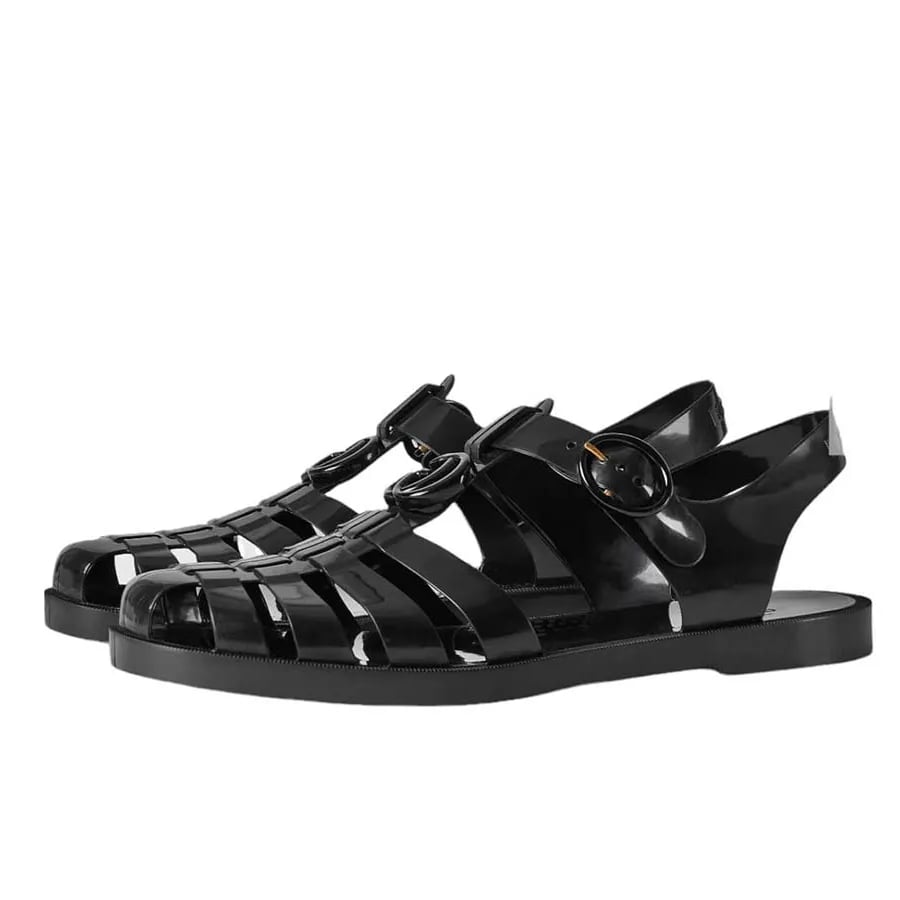 Giày Rọ Gucci Đen Họa Tiết Logo Chữ G - New - 904518300