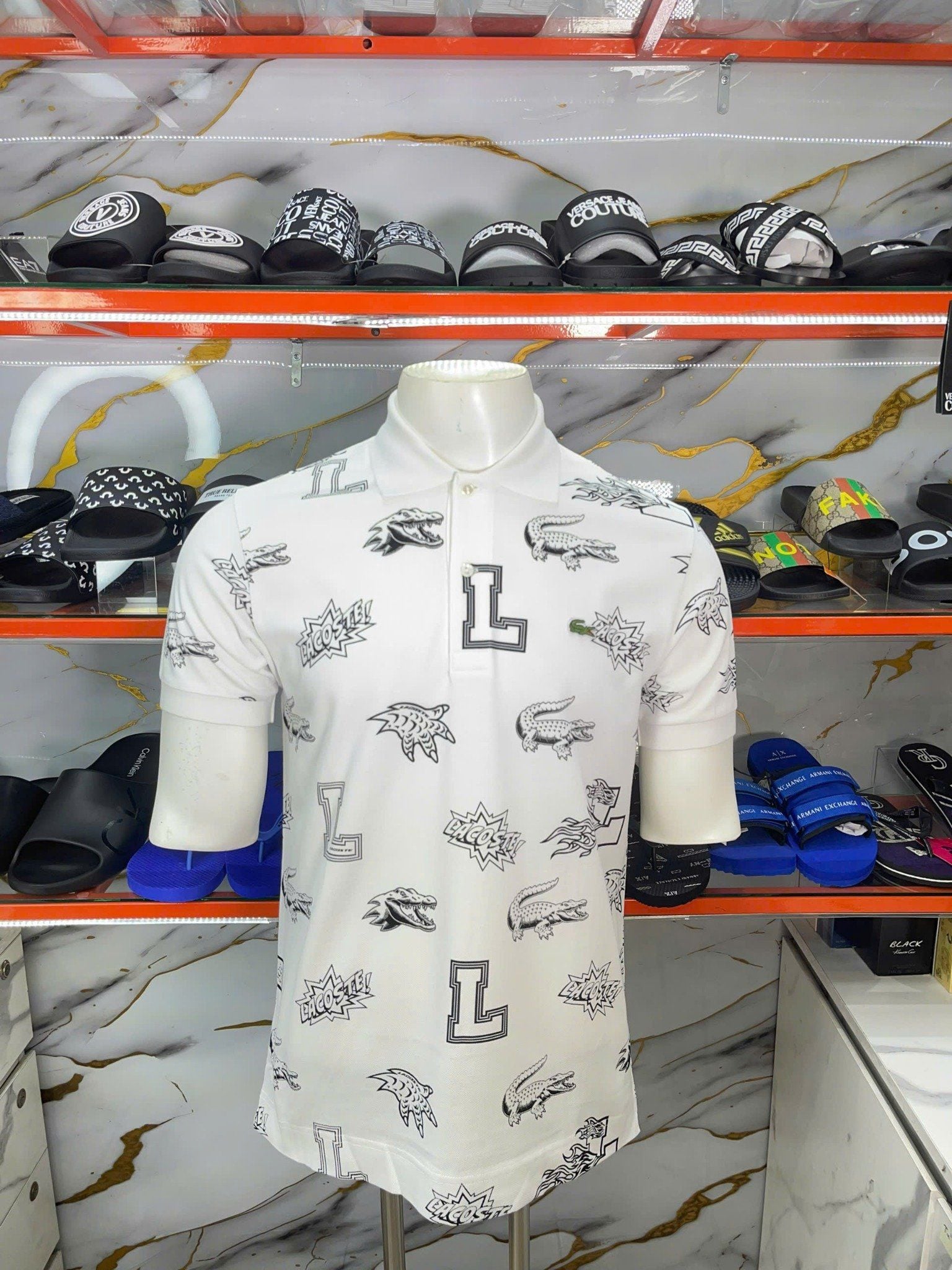 Áo Polo Lacoste Trắng Cá Đen - New - PH1421 10 001 - PC05