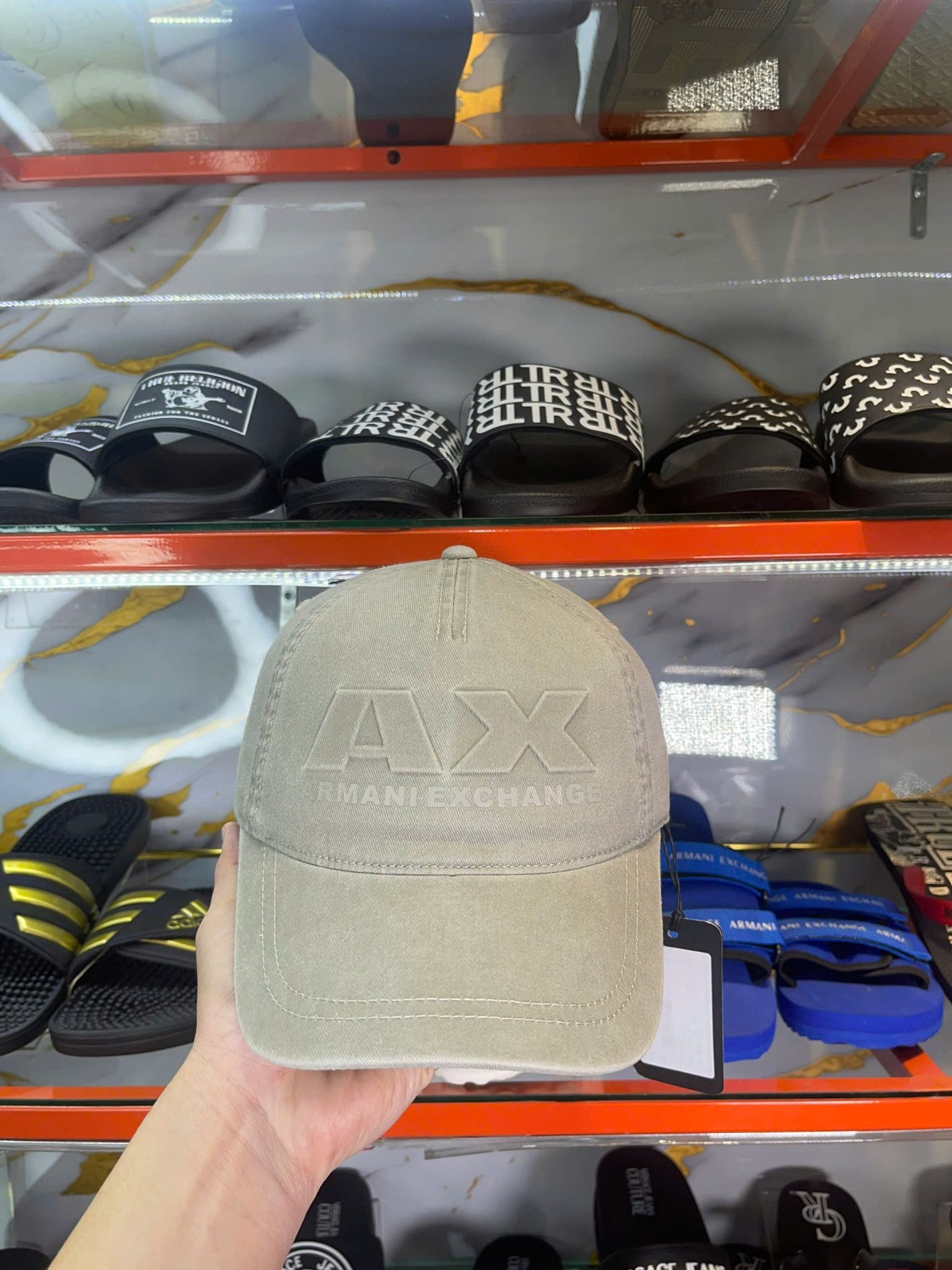 Nón A/X Armani Exchange Xanh Ximeng Chữ Nổi - New - 954206