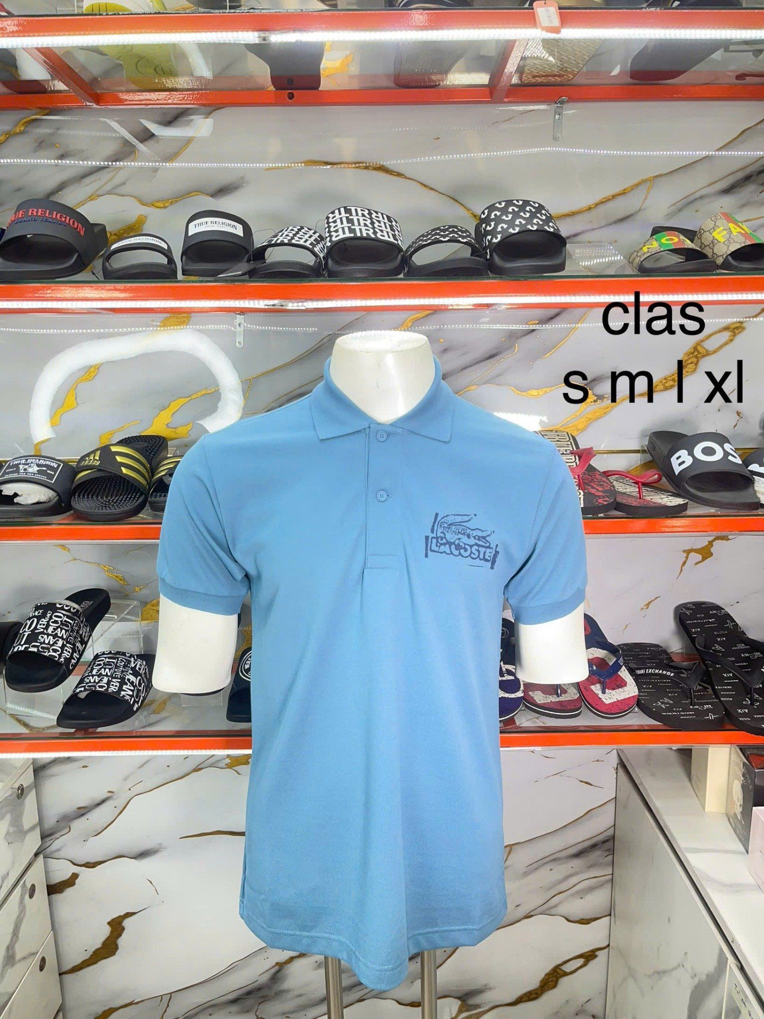 Áo Polo Lacoste Xanh Nhạt Cá Sấu Hình Vẽ - New - PH0285 51 CUN - TD05