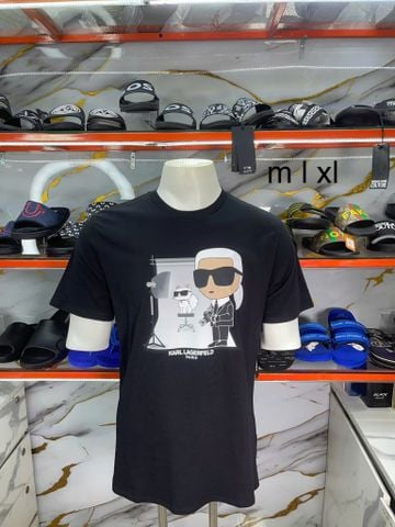 Áo Thun Karl Lagerfeld Đen Chụp Ảnh Con Mèo - New - LM5G2194