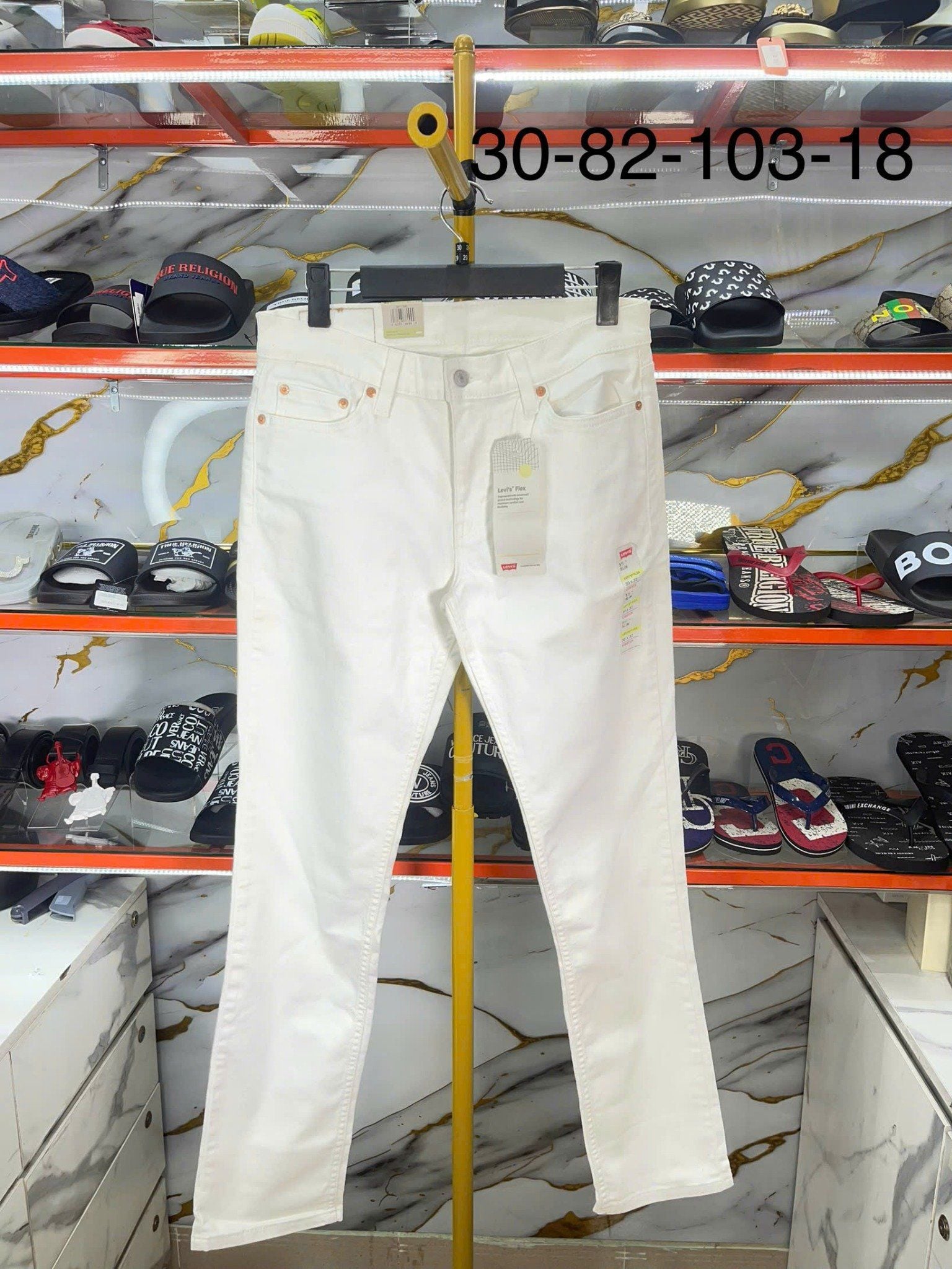 Quần Dài Jeans Nữ Levi's Trắng Đơn Giản Slim - New - 045111943