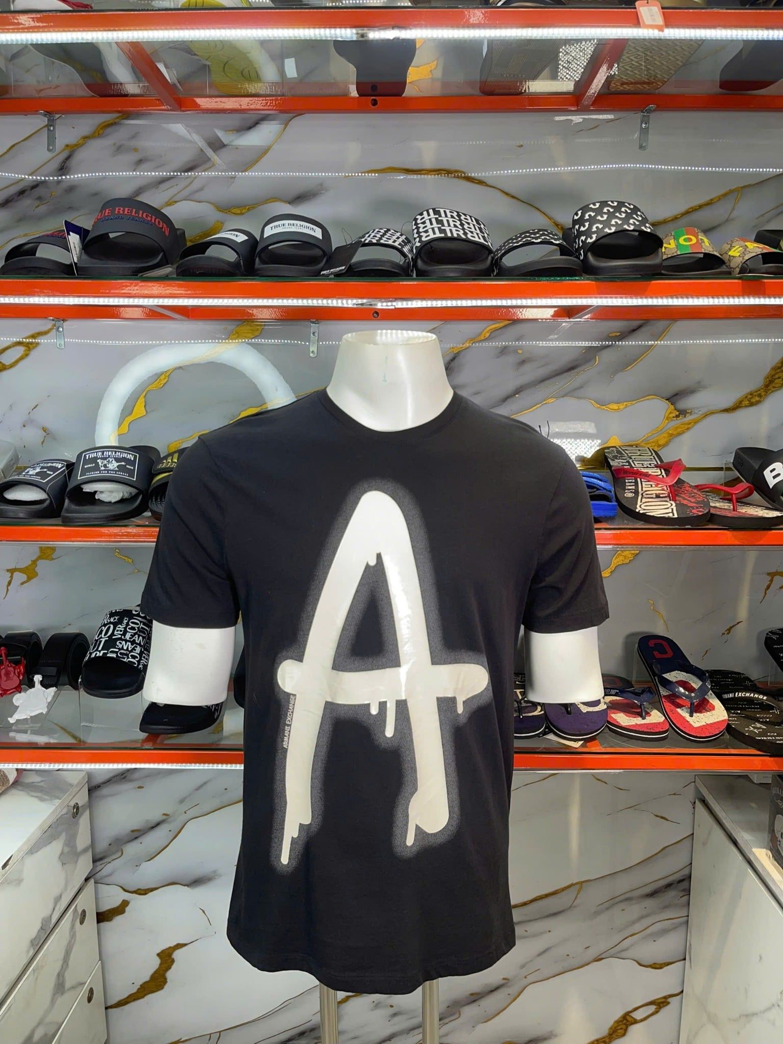 Áo Thun A/X Armani Exchange Đen In Chữ Trắng - New - 3GZTBT KTKTG