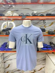 Áo Thun CK Calvin Klein Xanh Dương Nhiều Chữ - New - 40EC821 420 TMP