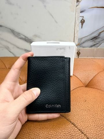 Ví Dọc CK Calvin Klein Đen Nhám Chữ Bạc - New - 31KA110005
