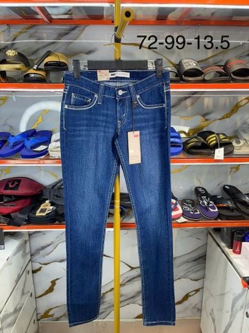 Quần Dài Jeans Nữ Levi's Xanh Chỉ Trắng Too Superlow- New - MJDRDZLT