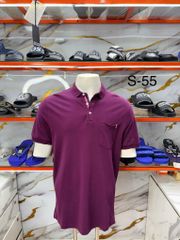 Áo Polo PIER ONE Đỏ Tím Cổ Sọc Xanh Đỏ - New - PO1970390C