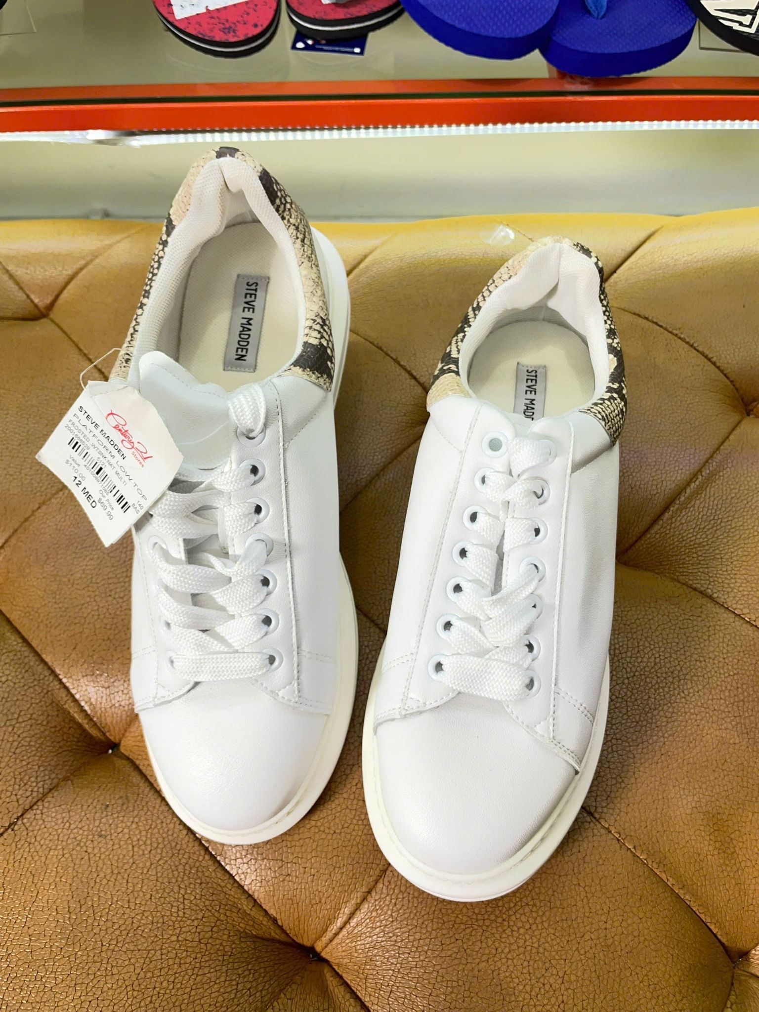 Giày Thể Thao Steve Madden Trắng Phối Da Rắn - New - 200166529