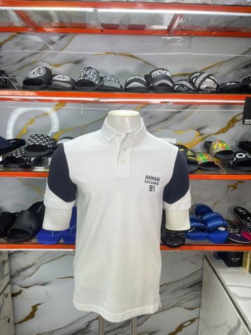 Áo Polo A/X Armani Exchange Trắng Chữ Đen 91 - New - XM002142 AF10366