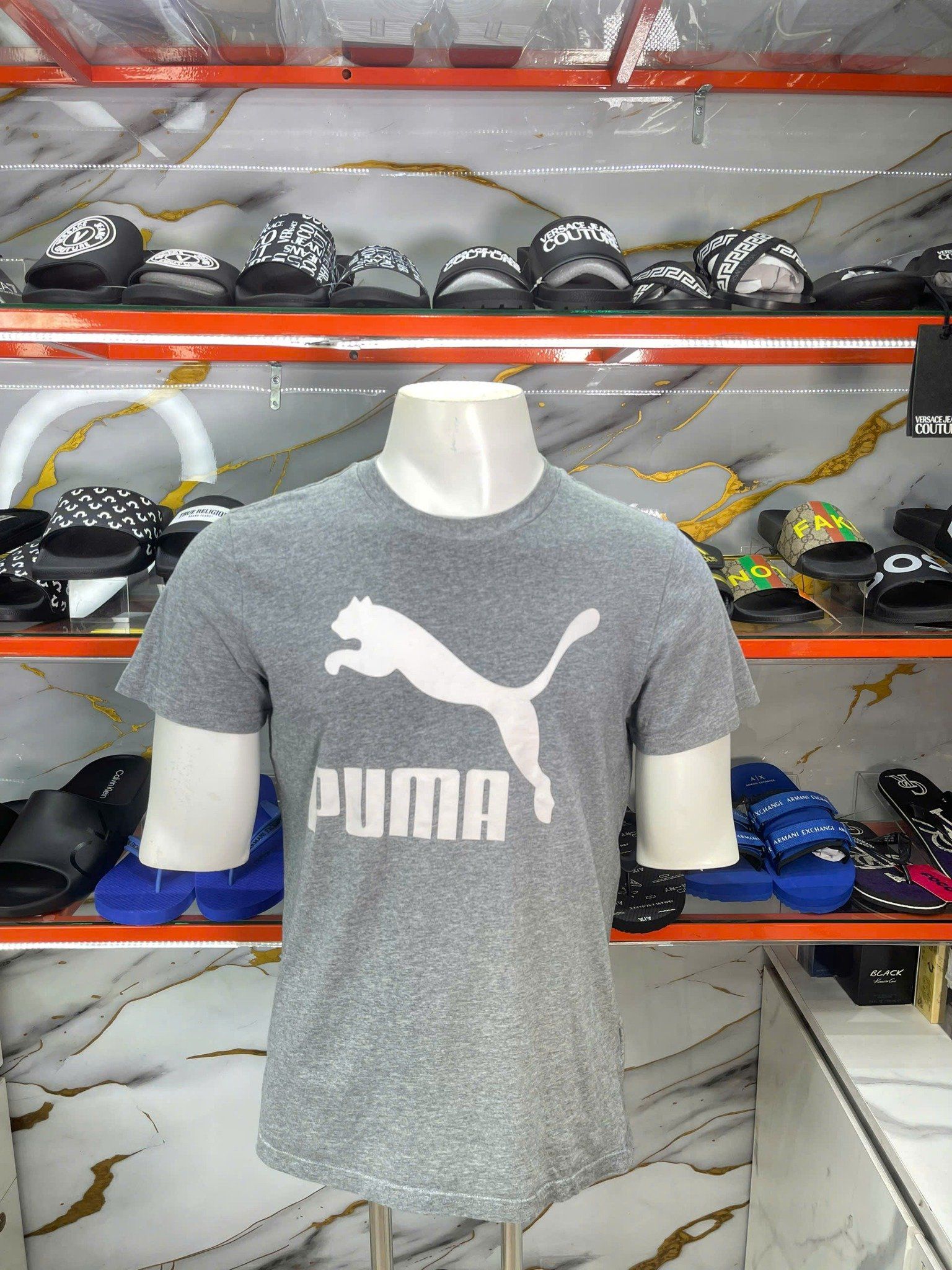 Áo Thun Puma Xám Hình Trắng - New - 446747