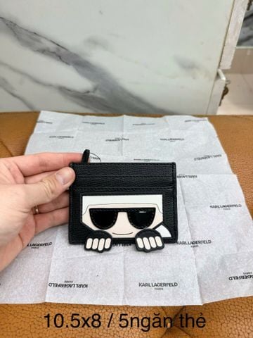 Ví Ngang Karl Lagerfeld Đen Hình Người - New - KL3784