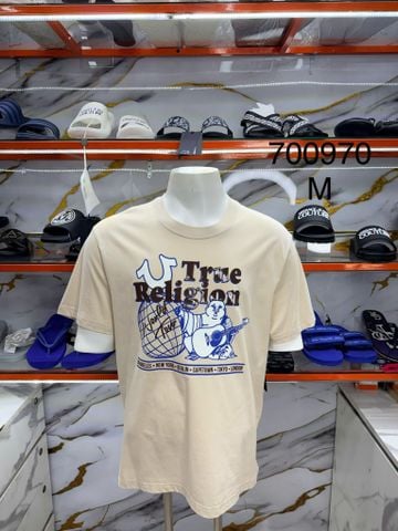 Áo Thun True Religion Nâu Cafe Hình Xanh Dương - New - 700970