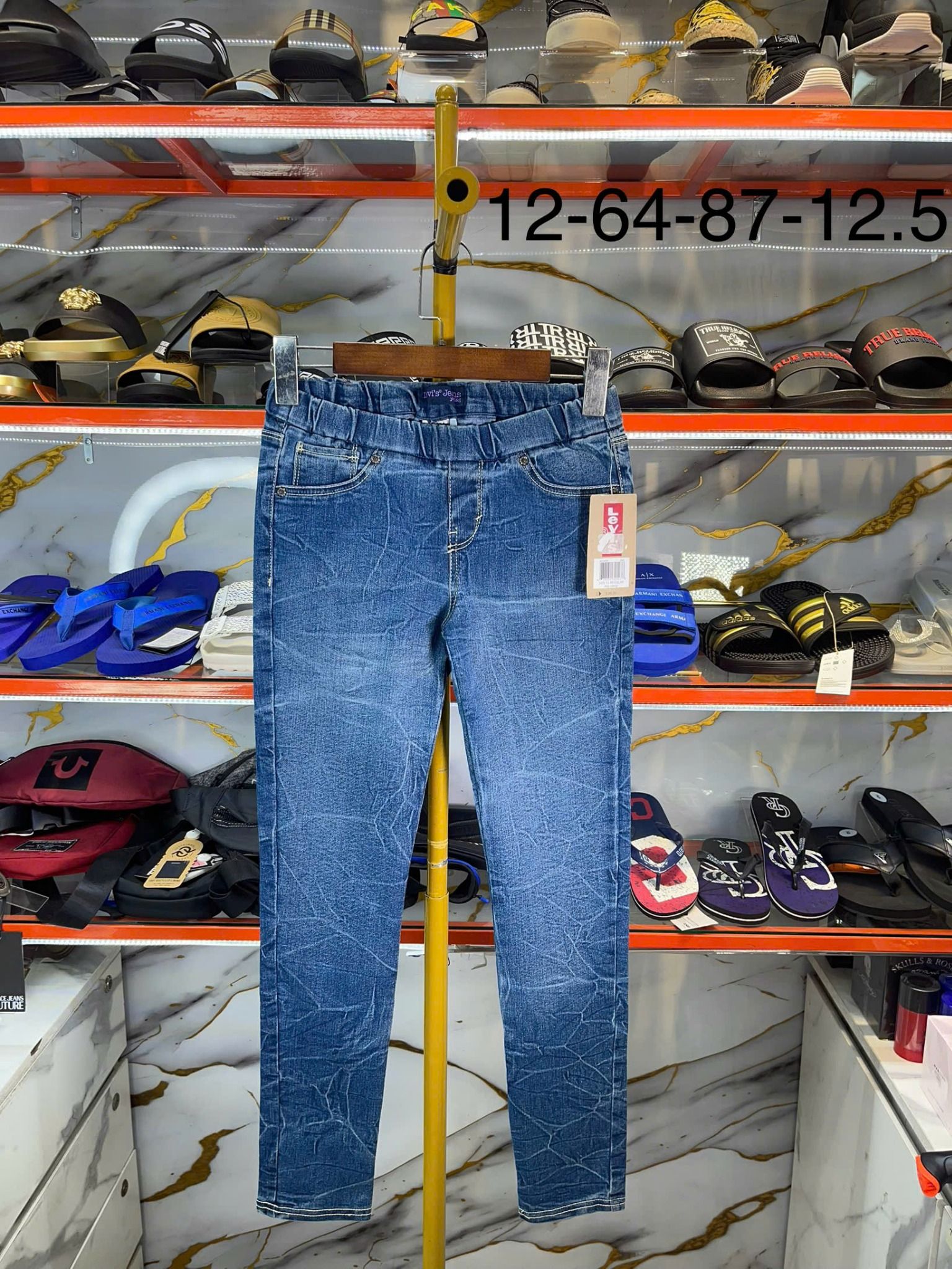 Quần Dài Jeans Nữ Levi's Xanh Denim Legging - New - 412498