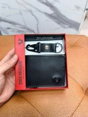 Ví Ngang True Religion Đen Logo Đen Kèm Móc - New - TR503662