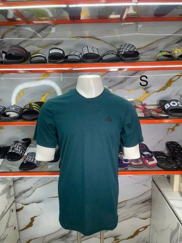 Áo Thun Adidas Xanh Lá Đậm Logo Đen Nhỏ - New - JW3357