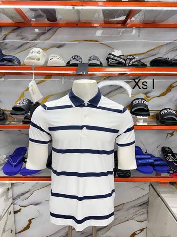 Áo Polo Abercrombie & Fitch Trắng Sọc Ngang Xanh Dương - New - ABCR2026