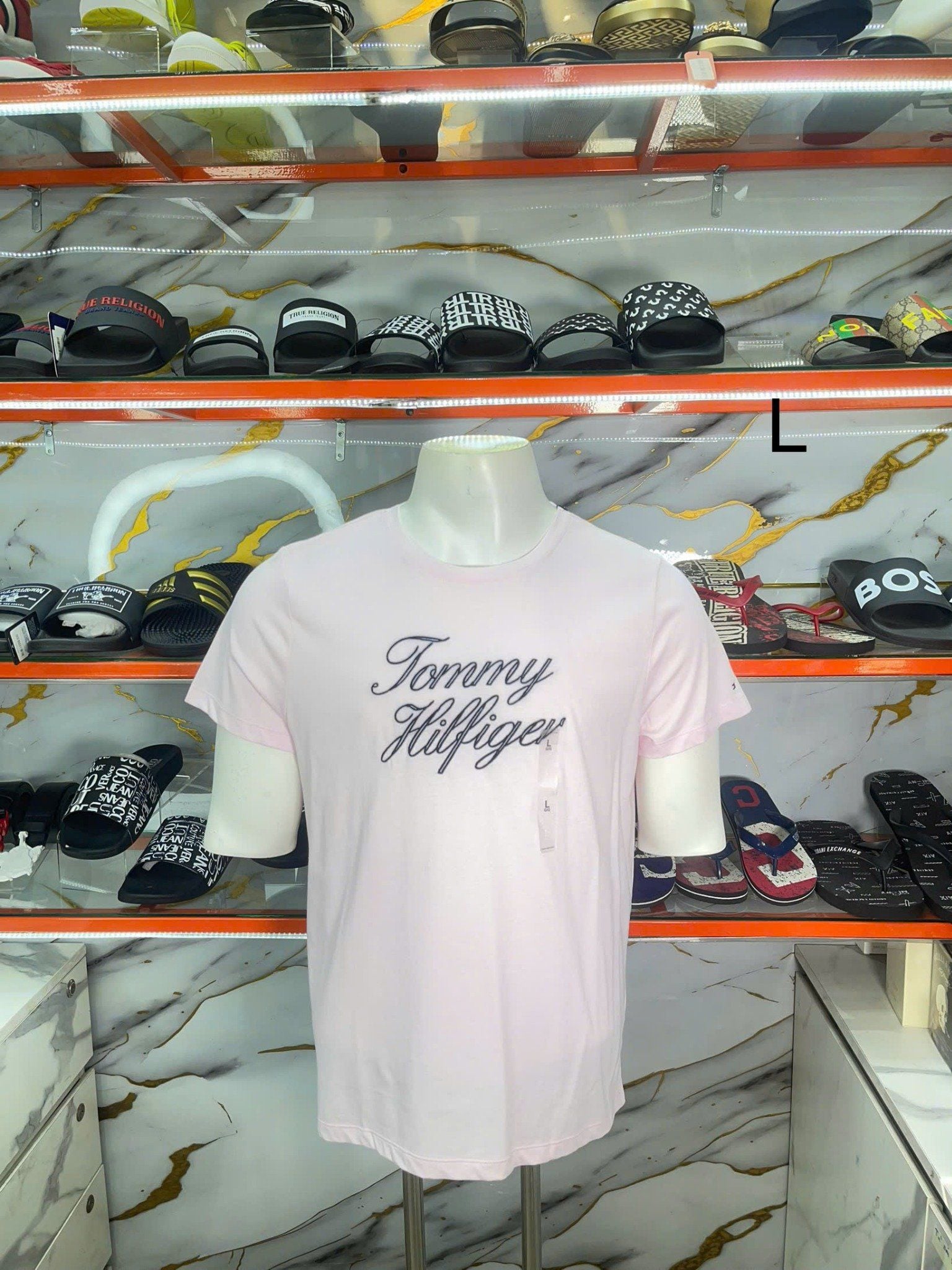 Áo Thun Tommy Hilfiger Hồng Chữ Xanh - New - XW04331 650 TOG