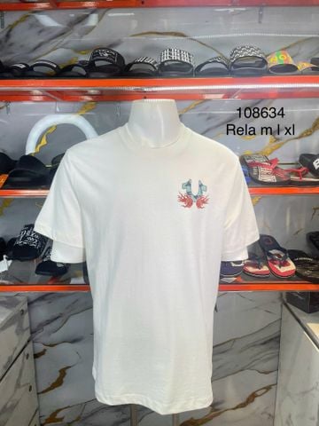 Áo Thun True Religion Trắng In Hình Lửa - New - 108634