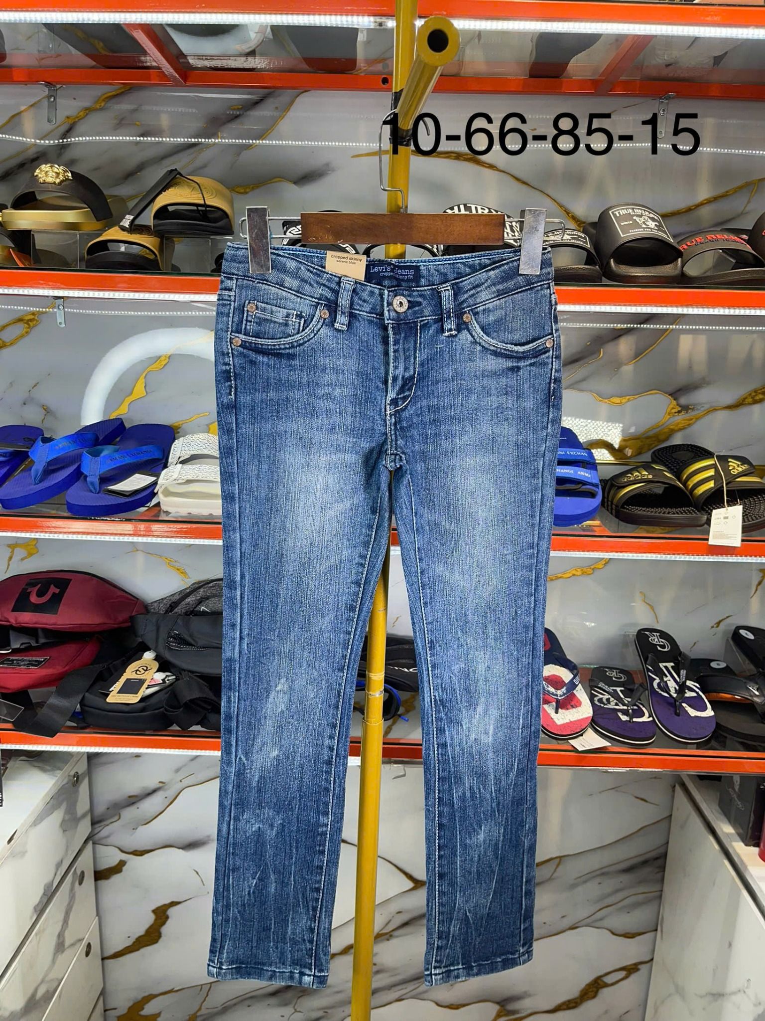 Quần Dài Jeans Nữ Levi's Xanh Serene Cropped Skinny Fit - New - 412808