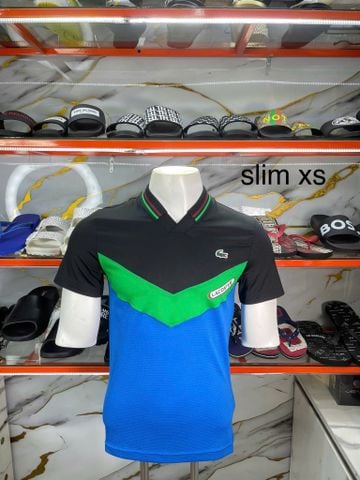Áo Polo Lacoste Đen Phối Màu Xanh - New - DH1099 00 MIU