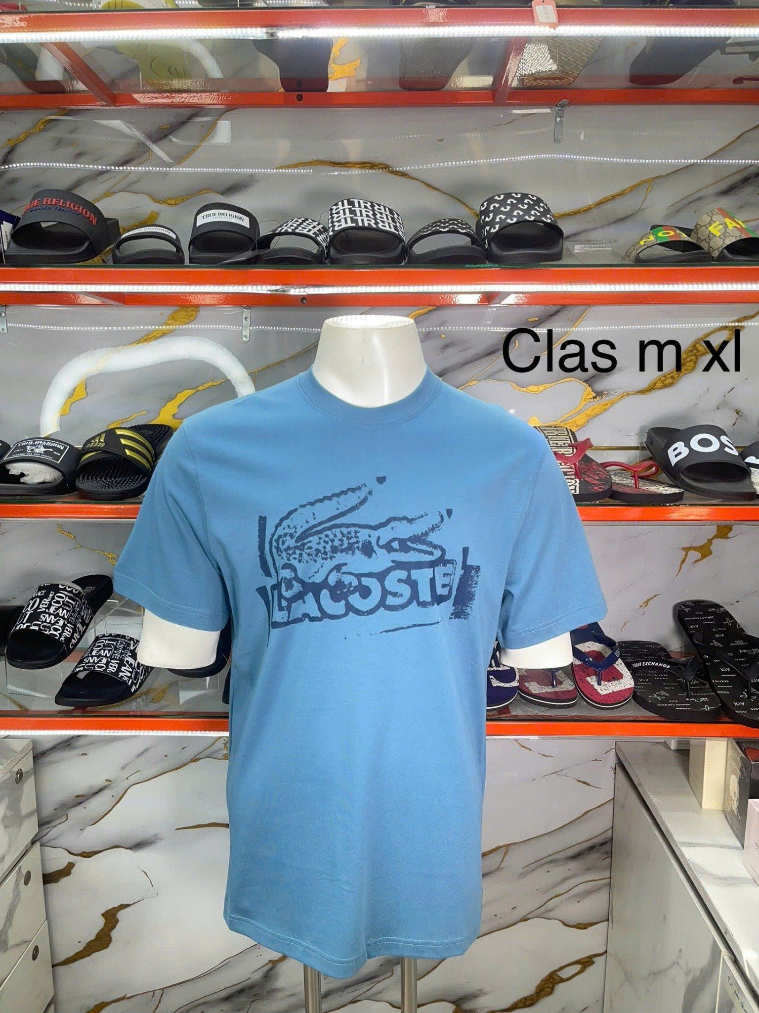 Áo Thun Lacoste Xanh Nhạt Cá Sấu Xanh To - New - TH0284 51 CUN - PB05