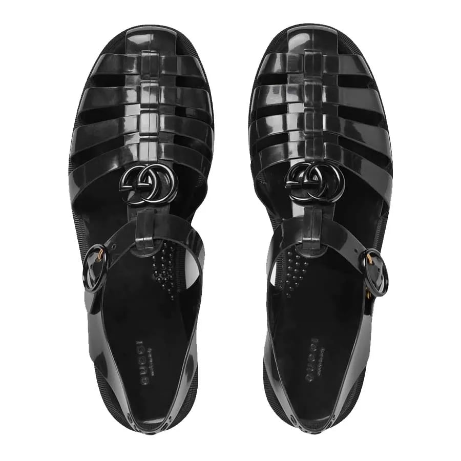 Giày Rọ Gucci Đen Họa Tiết Logo Chữ G - New - 904518300