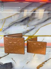 Ví Ngang Coach Nâu Họa Tiết Nổi - New - CAH2025126