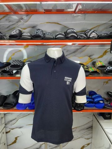 Áo Polo A/X Armani Exchange Xanh Đen Chữ Trắng 91 - New - XM002142 AF10366